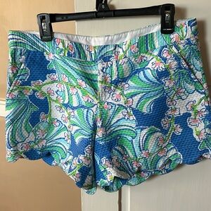 Lilly Pulitzer The Buttercup Short - Size 8 - Blue, Green - 100% Cotton